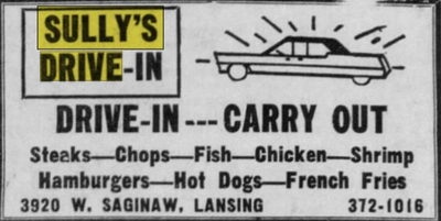 Sullys Drive-In - Mar 1971 Ad (newer photo)
